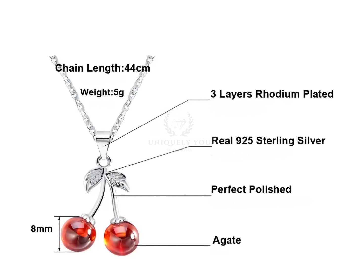 CZ Red Garnet Cherry Pendant with Necklace  Uniquely You Online