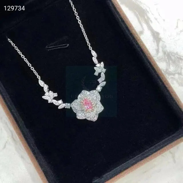 Camellia Pink Diamond Necklace  Uniquely You Online