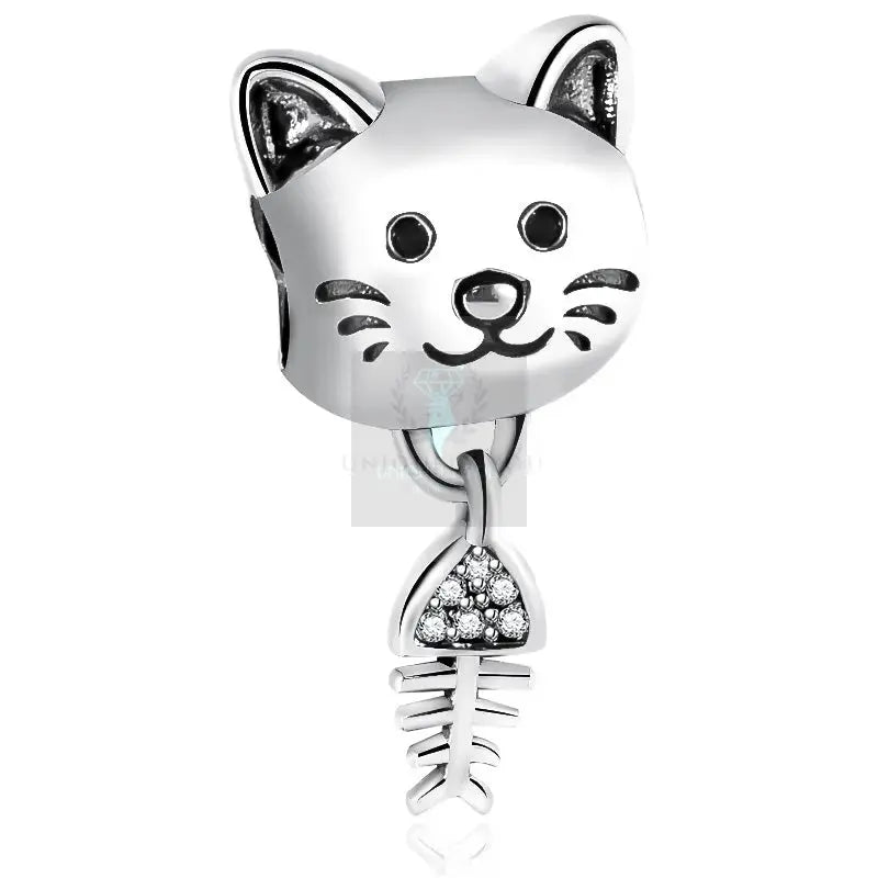 Cat and Fishbone Charm - Uniquely You Online