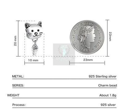 Cat and Fishbone Charm - Uniquely You Online