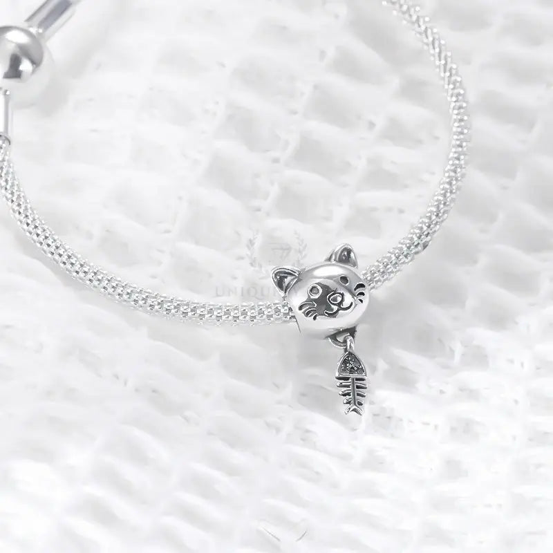 Cat and Fishbone Charm - Uniquely You Online