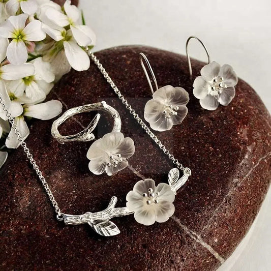 Cherry Flower in the Rain Jewelry Set