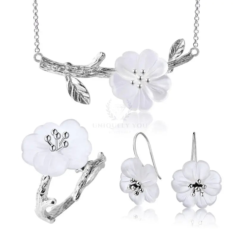 Cherry Flower in the Rain Jewelry Set - Uniquely You Online