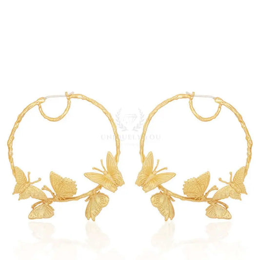 Circle Butterfly Earrings - Uniquely You Online