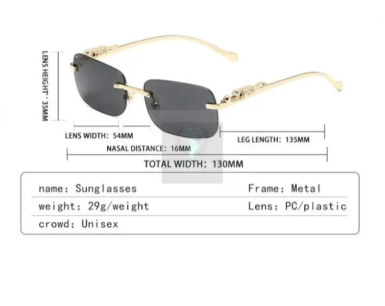 Classic Frameless Square Leopard Sunglasses - Uniquely You Online