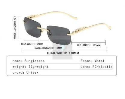 Classic Frameless Square Leopard Sunglasses - Uniquely You Online