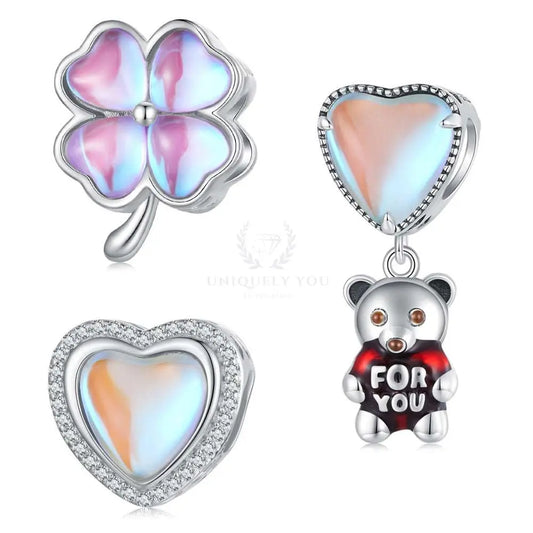 Clover, Balloon Bear, Heart Charms