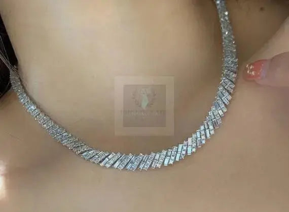 Cluster Baguette Diamond Necklace - Uniquely You Online