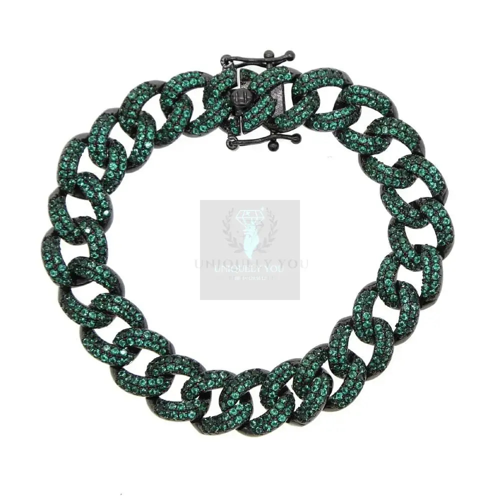 Colorful CZ Cuban Link Bracelet - Uniquely You Online