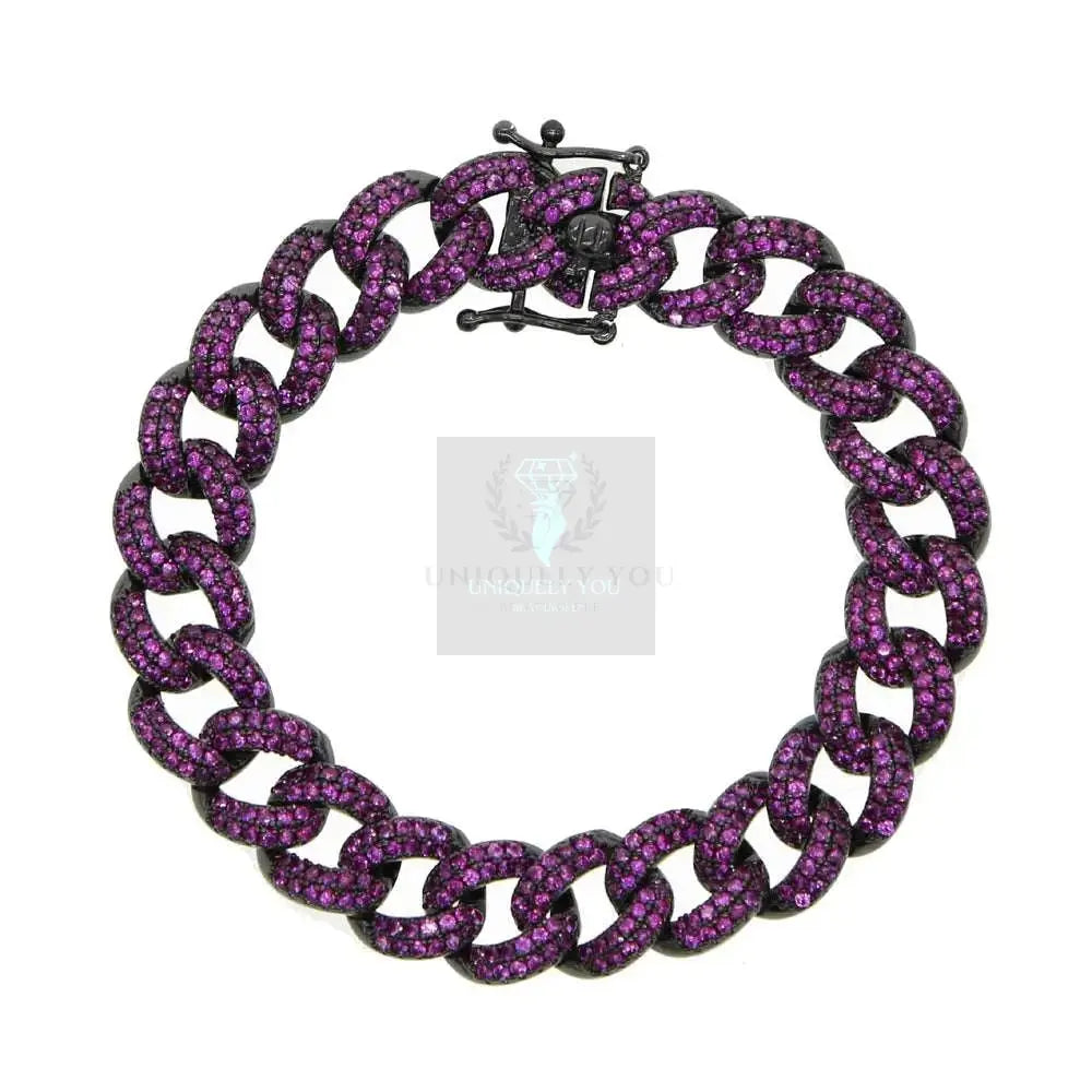 Colorful CZ Cuban Link Bracelet - Uniquely You Online