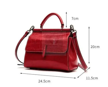 Crocodile Pattern Leather Handbag - Uniquely You Online