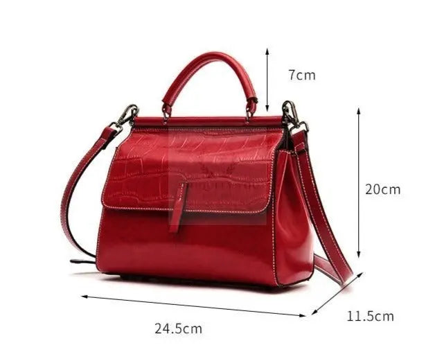 Crocodile Pattern Leather Handbag - Uniquely You Online