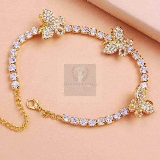 Crystal Butterfly Anklet - Uniquely You Online