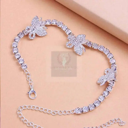 Crystal Butterfly Anklet - Uniquely You Online