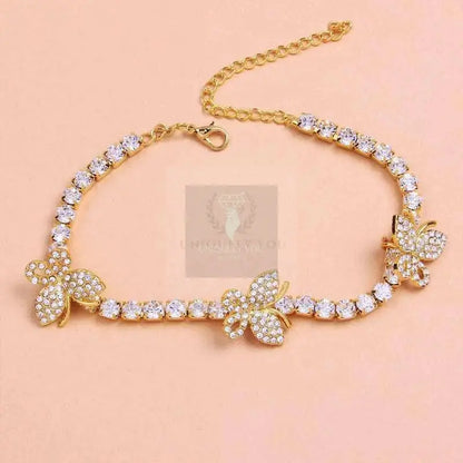 Crystal Butterfly Anklet - Uniquely You Online