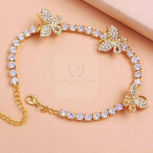 Crystal Butterfly Anklet - Uniquely You Online