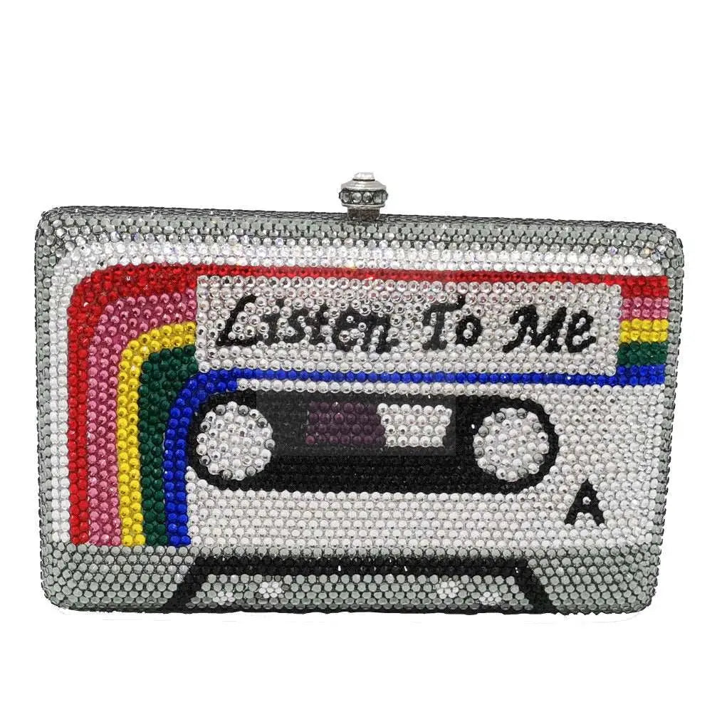 Crystal Cassette Tape Clutch - Uniquely You Online