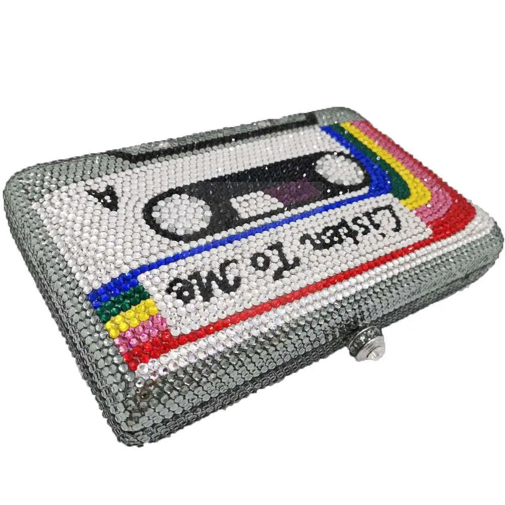 Crystal Cassette Tape Clutch - Uniquely You Online