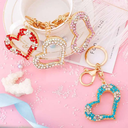 Charm para bolso con forma de corazón de cristal