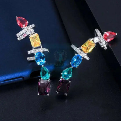 Crystal Multicolor Chunky Ear Cuff Stud - Uniquely You Online