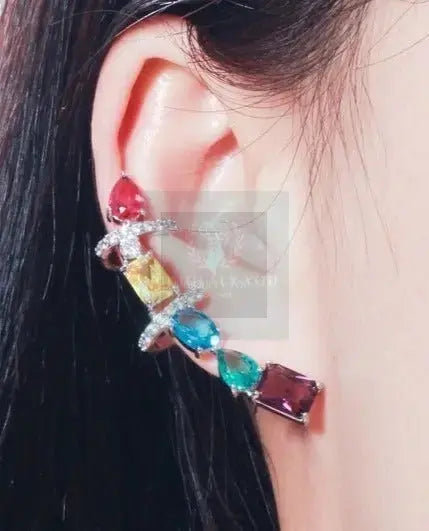 Crystal Multicolor Chunky Ear Cuff Stud - Uniquely You Online