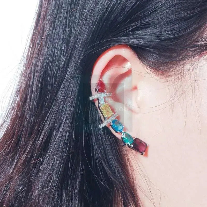 Crystal Multicolor Chunky Ear Cuff Stud - Uniquely You Online