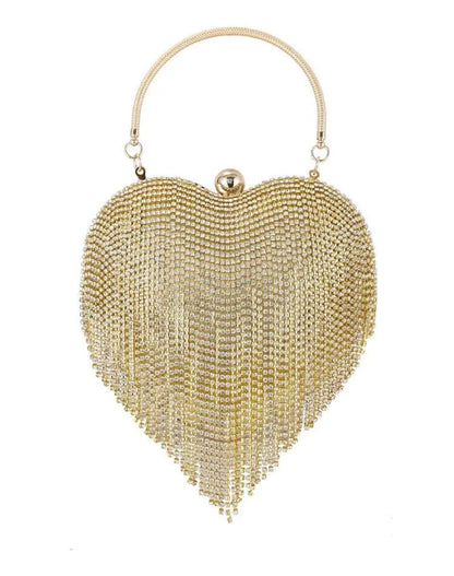 Crystal Tassel Heart Bag - Uniquely You Online