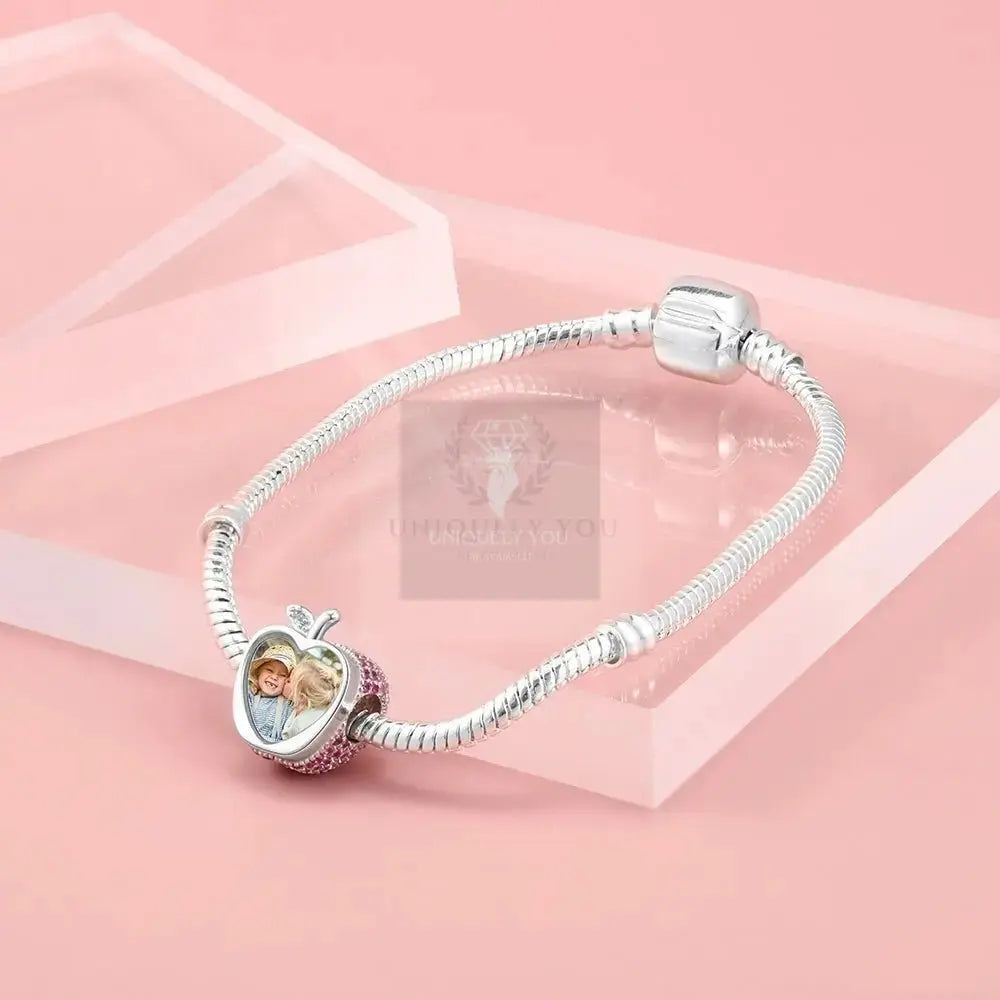 Custom Crystal Apple Photo Charm - Uniquely You Online