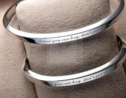 Custom Message Engraved Open Cuff Bangle  Uniquely You Online