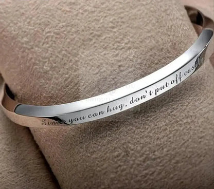 Custom Message Engraved Open Cuff Bangle  Uniquely You Online