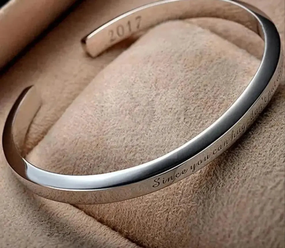 Custom Message Engraved Open Cuff Bangle  Uniquely You Online