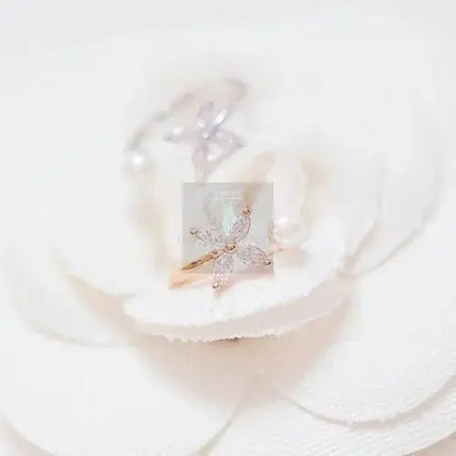 Delicate Pearl Flower Ring - Uniquely You Online