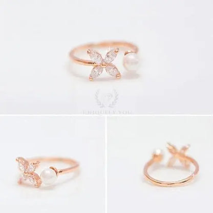 Delicate Pearl Flower Ring - Uniquely You Online