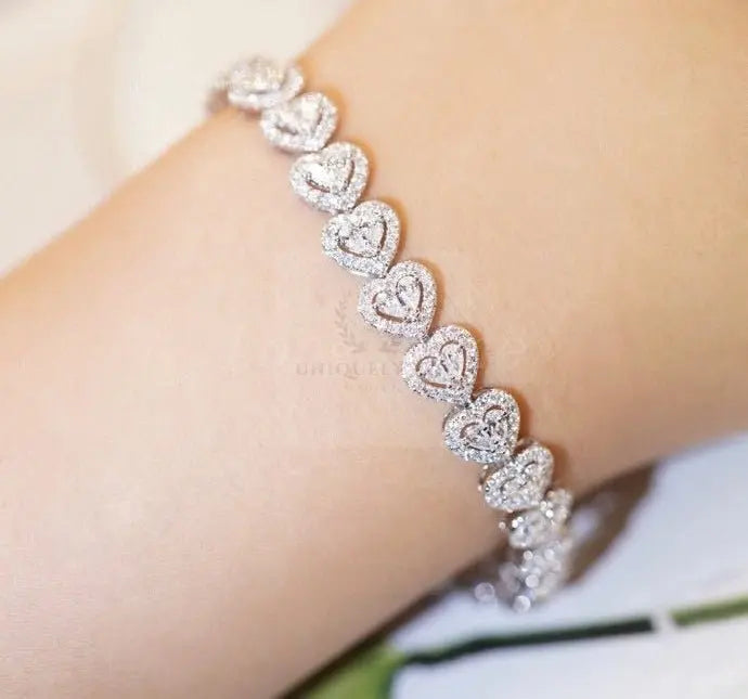 Diamond Heart Link Bracelet - Uniquely You Online