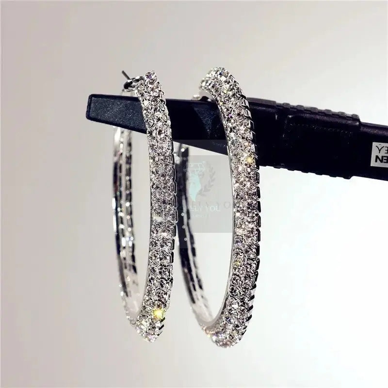 Double Row Crystal Hoop Earrings (variety) - Uniquely You Online