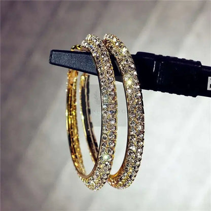 Double Row Crystal Hoop Earrings (variety) - Uniquely You Online