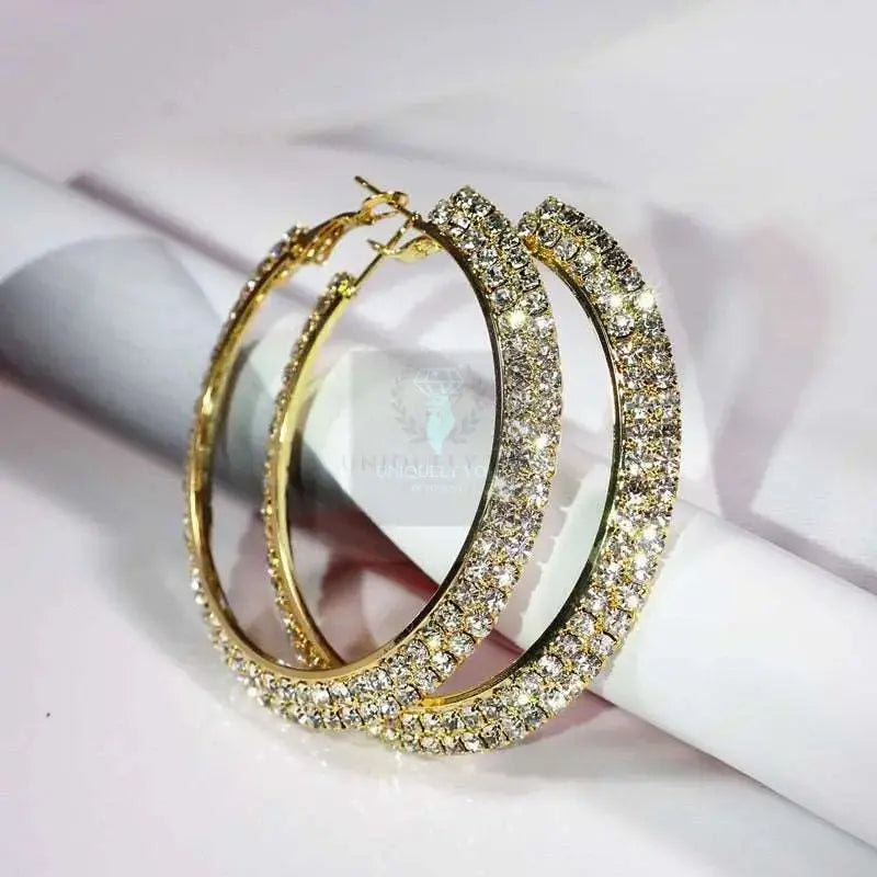 Double Row Crystal Hoop Earrings (variety) - Uniquely You Online