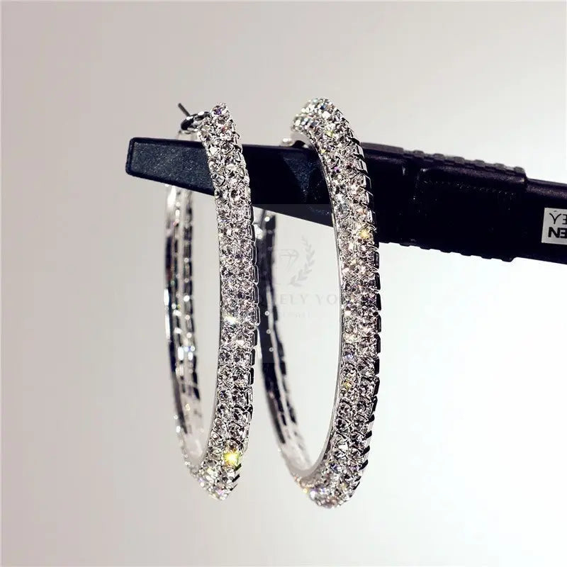 Double Row Crystal Hoop Earrings (variety) - Uniquely You Online