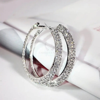 Double Row Crystal Hoop Earrings (variety) - Uniquely You Online