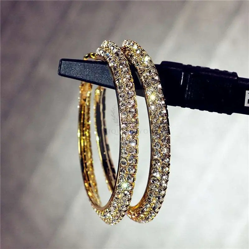 Double Row Crystal Hoop Earrings (variety) - Uniquely You Online