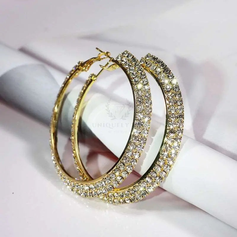 Double Row Crystal Hoop Earrings (variety) - Uniquely You Online