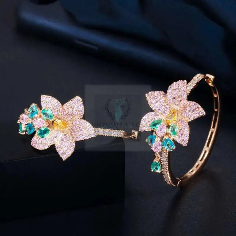 Drop Flower Hoop Earrings - Uniquely You Online