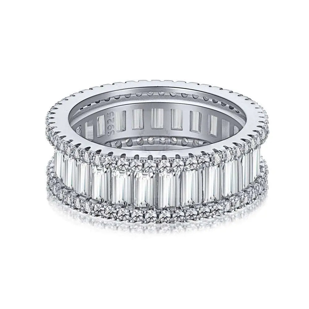 Eternity Pave 5A CZ Silver Rings - Uniquely You Online