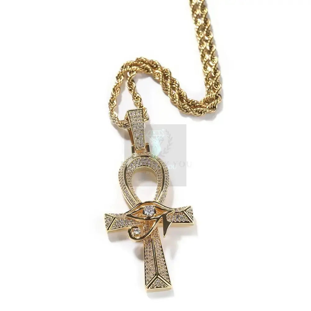 Eye of Horus Ankh Pendant with Rope Chain - Uniquely You Online