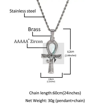 Eye of Horus Ankh Pendant with Rope Chain - Uniquely You Online