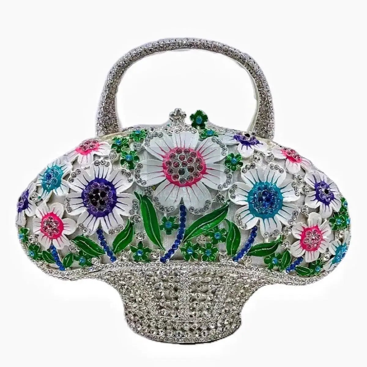 Floral Basket Rhinestone Clutch (variety) - Uniquely You Online