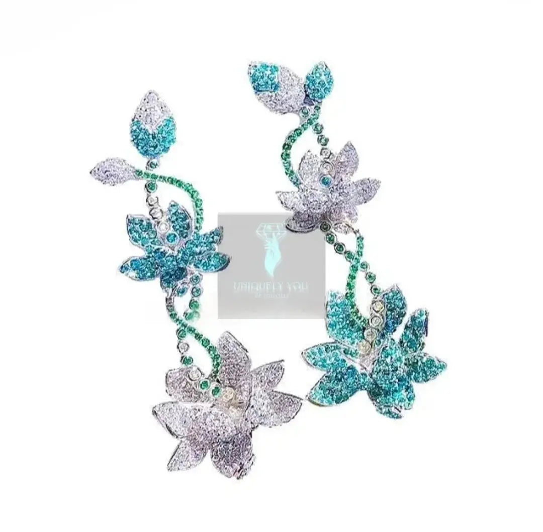 Floral Vines Paraiba Drop Earrings  Uniquely You Online