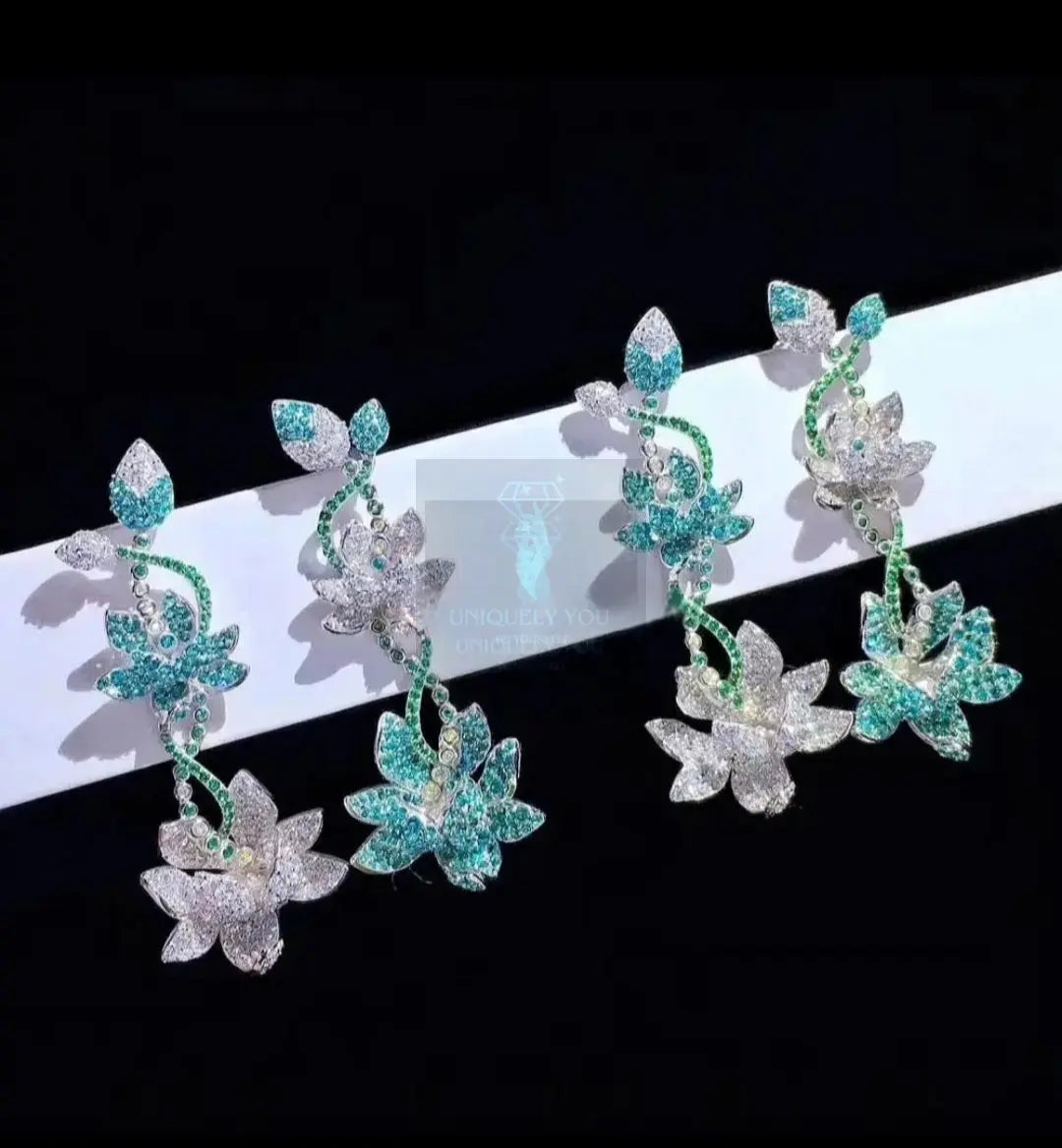 Floral Vines Paraiba Drop Earrings  Uniquely You Online