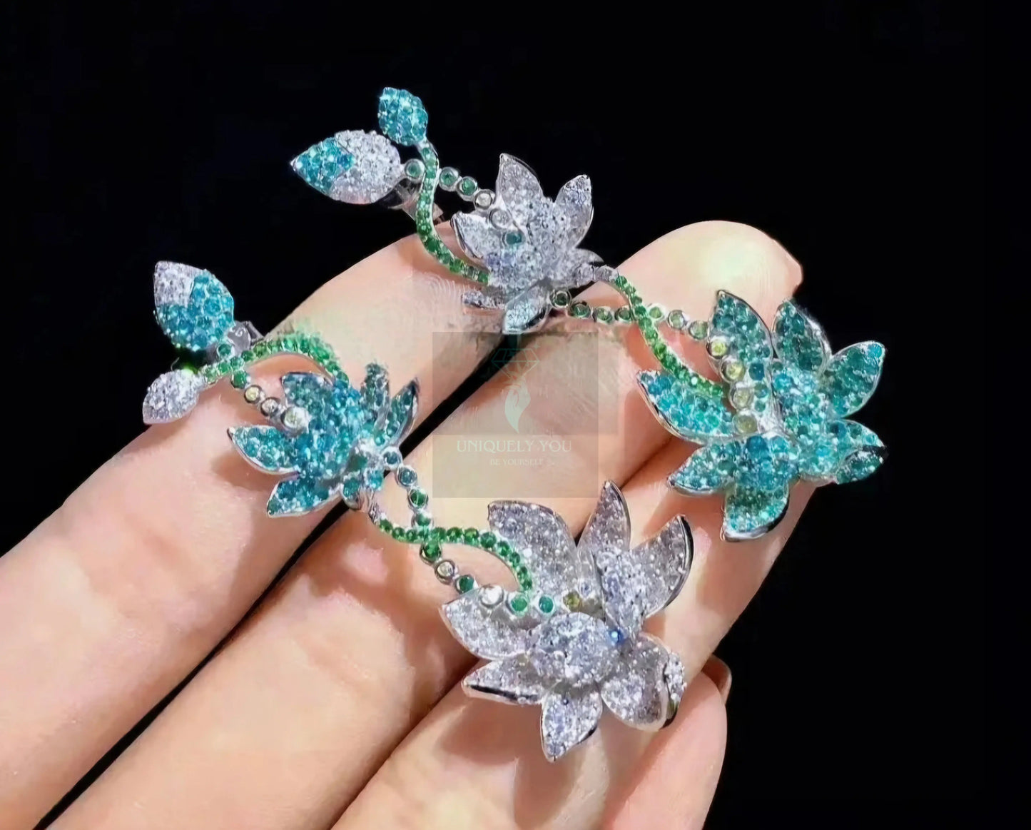 Floral Vines Paraiba Drop Earrings  Uniquely You Online