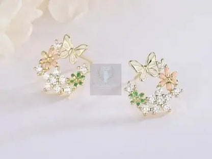 Flower Butterfly Stud Earrings - Uniquely You Online